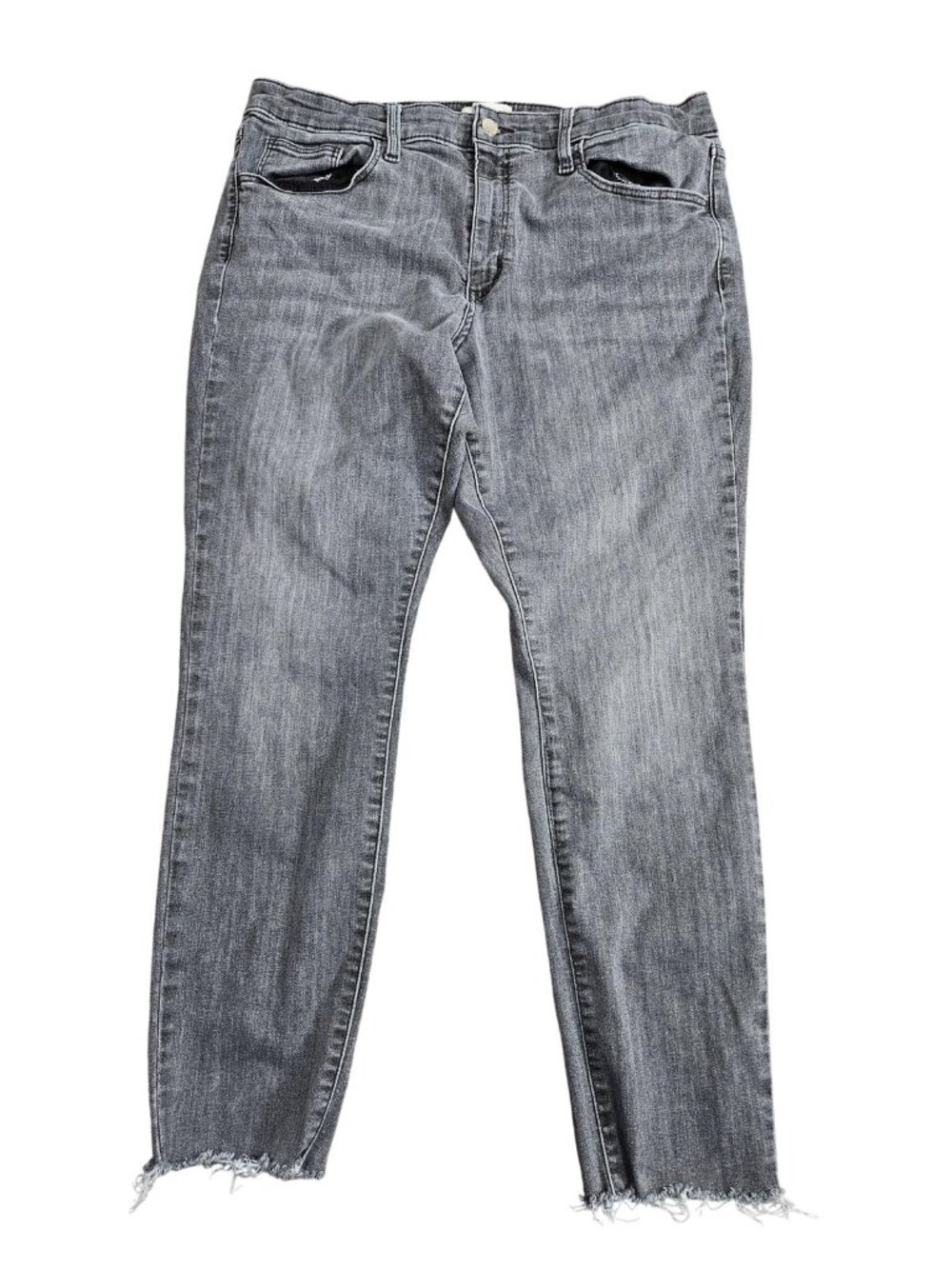 Universal Thread‎ High Rise Skinny Jeans Womens 16 Charcoal Wash Raw Hem Stretch